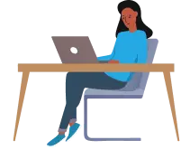 Illustration de femme qui travaille sur un bureau